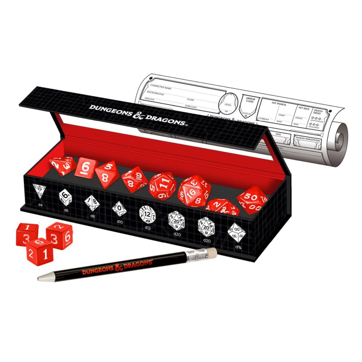 Dungeons and Dragons : New Adventurer Dice Set - Red Dice